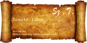 Szeitz Tibor névjegykártya